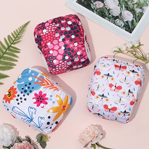 Image of ALVABABY Cloth Swim Diaper 3pcs Baby /Toddler /Infant Snap Reusable Adjustable Swimming Diaper Baby Boy and Girl 3SWY32 Small (Pack of 3)