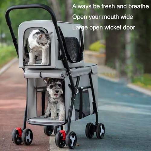 Cochecito para mascotas doble: la solución plegable para pasear dos perros 2