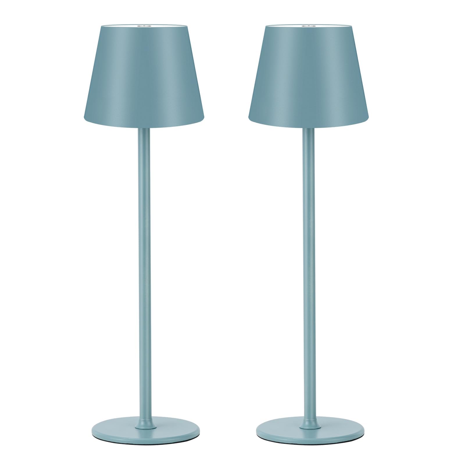 2 pezzi LED dimmerabile lampada da tavolo senza fili, ricaricabile, luce calda 3000 K, lampada da tavolo per interni ed esterni, con USB-C, alluminio, IP54, impermeabile, nero