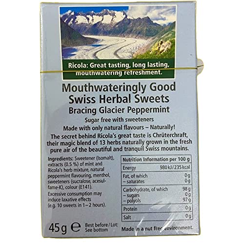 Image of Ricola Bracing Glacier Peppermint Pack of 2 Pouch, 2 X 45 G, 90 Gm