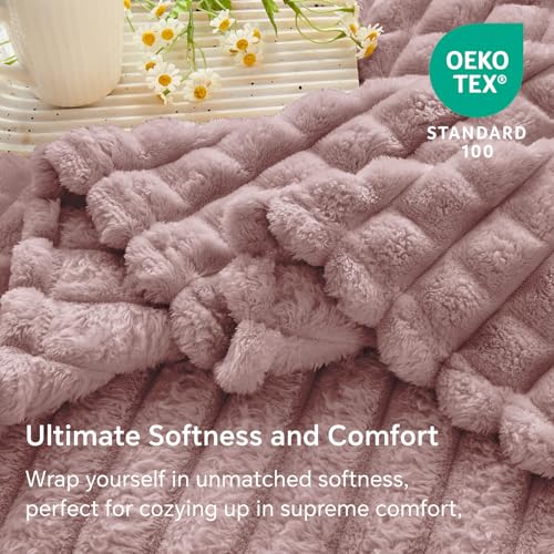 Image of BEDELITE Berry Purple Fleece Throw Blanket for Couch, 50x60 Inches