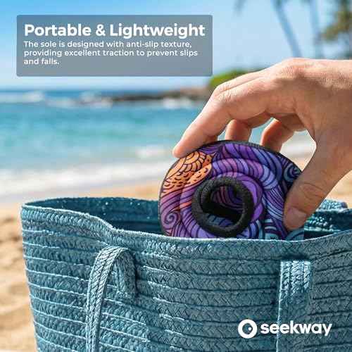 Image of SEEKWAY Water Shoes Women Men Adult Quick-Dry Aqua Socks Barefoot Non Slip for Beach Swim River Pool Lake surf Black SK002(U)