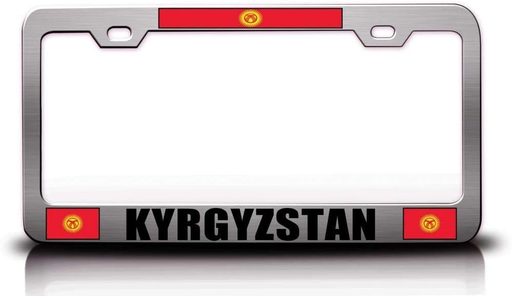 Kyrgyzstan Flag Metal Car SUV Truck License Plate Frame Ch e84