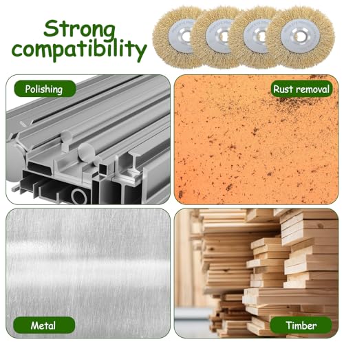 Fugenbürste Set , 4 Stück Drahtbürste für Gloria MultibrushZubehör und Weedbrush 10 mm Breite, Garten Weed Brush , Messingbürste , Ersatzbürste Bürste für Bodenreinigung,Moos,Schmutz,Unkraut in Fugen