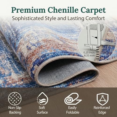Image of Dream Weaverz Anti Slip Rectangular Carpet for Living Room & Hall | Silk | Flat Woven Soft Washable Floor Mat for Home, Bedroom Floor & Kitchen | Durable Anti Skid Rug for Daily Use (4 X 6) feet