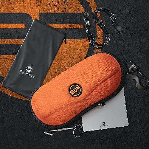 Image of BLUPOND Sunglasses Case Semi Hard EVA Shell with Metal Hanging Hook Belt Clip Sun Glasses Storage