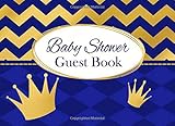 Baby Shower Guest Book: Royal Blue and Gold Advice for Parents and Gift Log