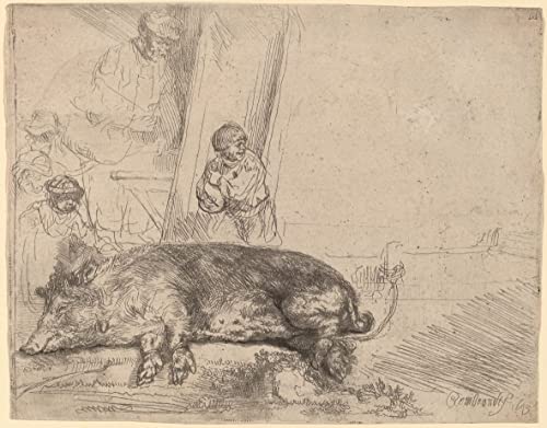 Tableau le cochon de Rembrandt pour habiller un grand mur vide