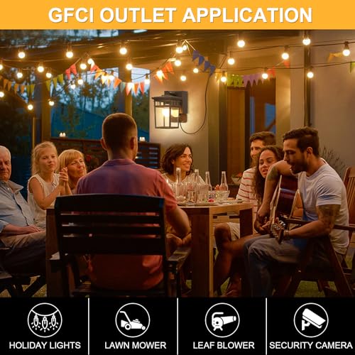 Image of 2 Pack Outdoor Porch Lights, Dusk to Dawn Wall Lighting with GFCI Outlet | Waterproof Alunmium Wall Sconces with Clear Glass Shade, Outside Porch Lights House Patio Garage Front Door, Bulbs Included