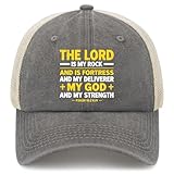 The Lord is My Rocks My Fortresses Hat for Womens Fashion Washed Distressed