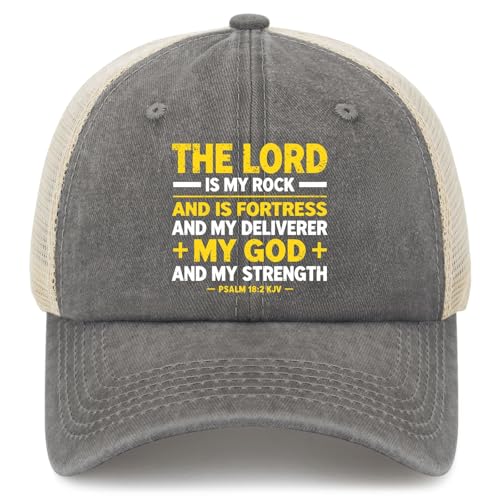 The Lord is My Rocks My Fortresses Hat for Womens Fashion Washed Distressed