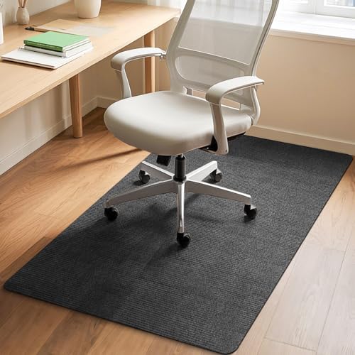 Image of Office Chair Mat for Hardwood and Tile Floor, 48 inch x 36 inch Computer Desk Chair Mat, Anti-Slip Mat for Rolling Chair, Large Floor Protector for Home Office, Dark Gray