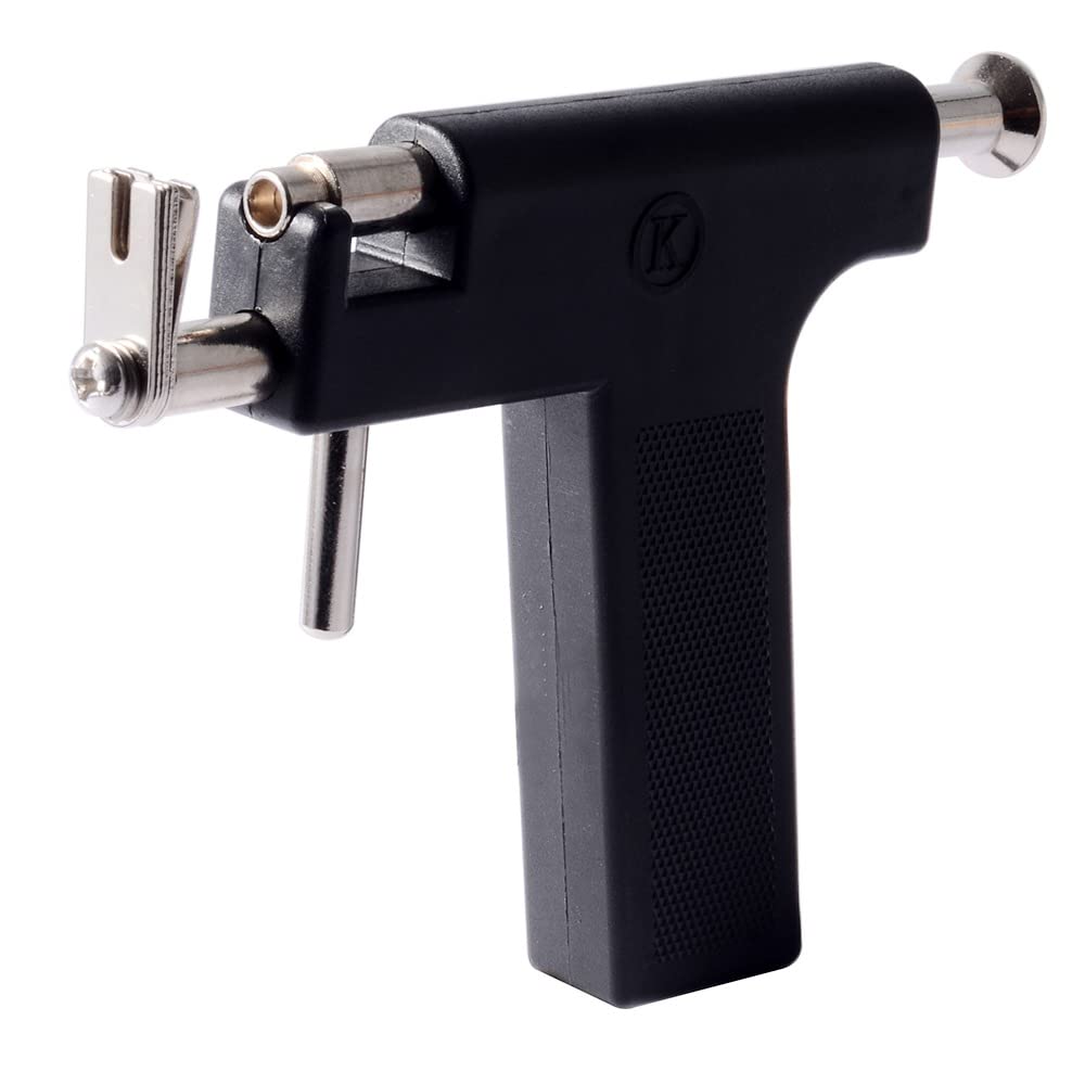Professional Ear Piercing Gun Tool Set 98pcs Ear Studs Steel Ear Nose Navel Body Piercing Gun Unit Tool Kit Safety Pierce Tool (Black), 1 Count