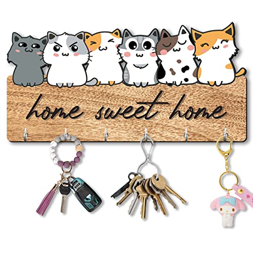 Image of kotart Unique Stylish Modern Wooden Key Holder for Home Decor Living Room Office with Stylish Key Organizer | Designer Wall Decor | Wall Art Decorative Items | Wall Decoration (Hanging 4)