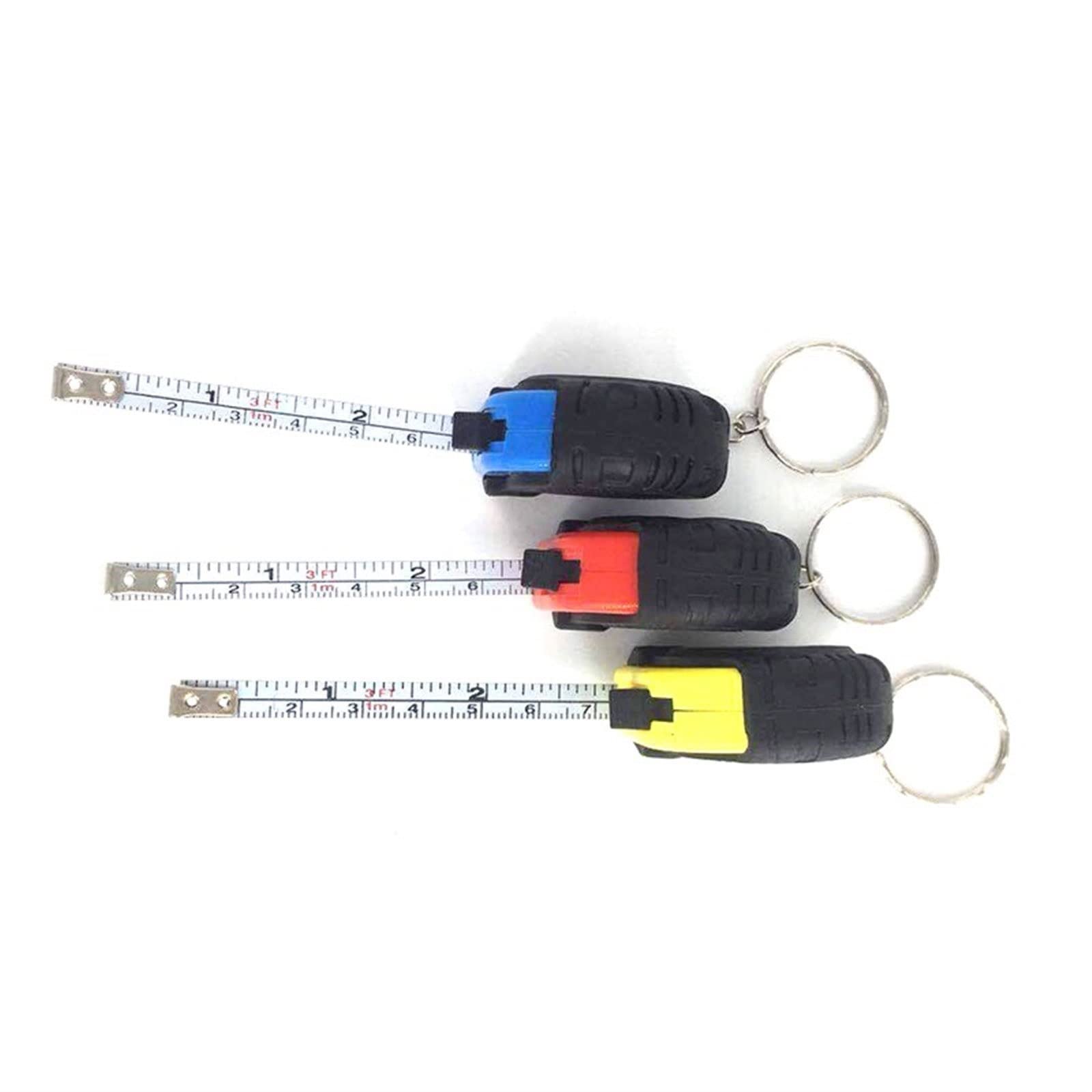 Mètre à Ruban, Mini Ruban à mesurer électrique Porte-clés règle de Traction Universelle Ruban à mesurer métrique Ruban à mesurer rétractable mètre Outil de Tailleur en Pouces(Giallo)