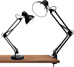 Luminária Articulada De Mesa Com Base Abajur Estudo Trabalho Tipo Pixar (Preta)