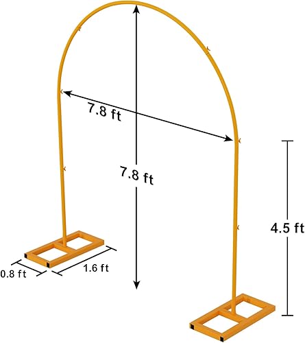 Miniatura 7 de Doingart Arco de boda de metal de 7.8 pies, soporte de arco de globo para boda, novia, jardín, patio, decoración de fiestas en interiores y