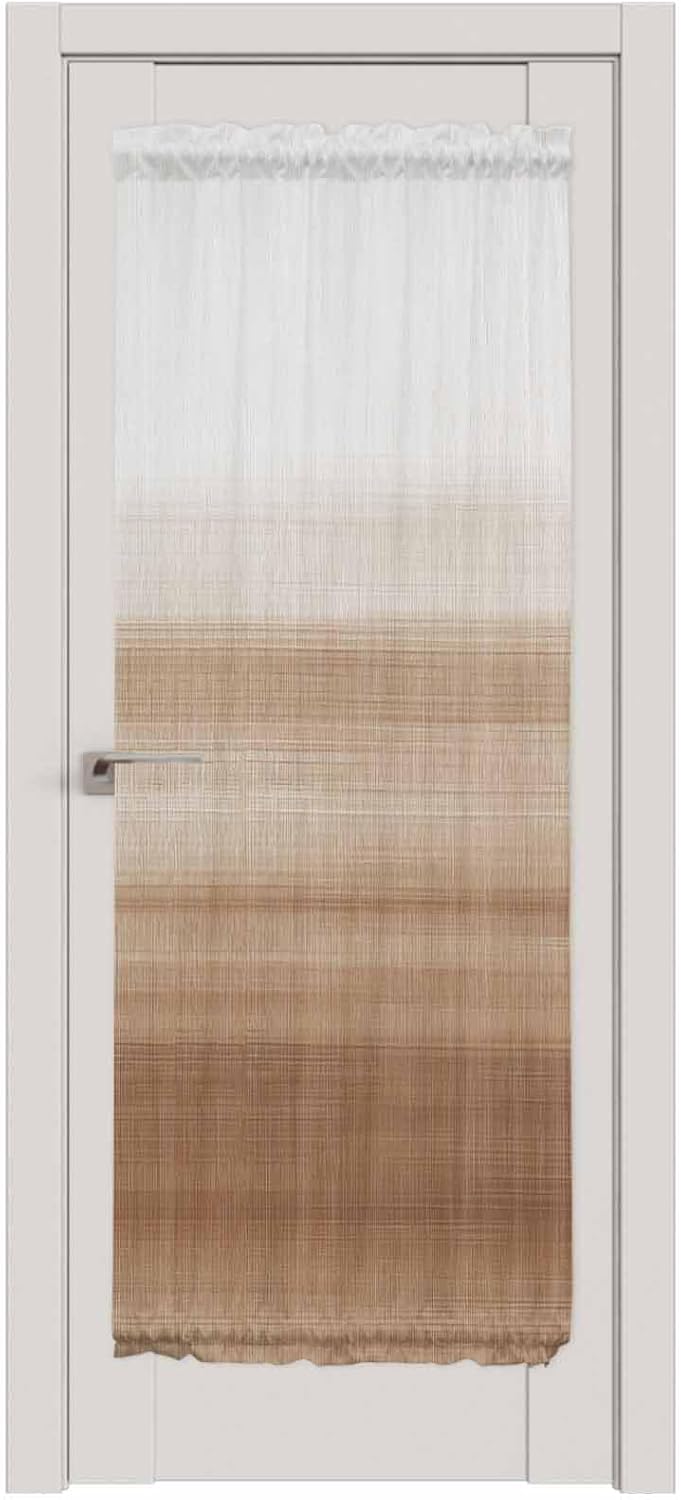 Brown Gradient Door Curtain 25" W x 72" L Rustic Farmhouse Style Door Window Curtains Modern Abstract Light Filtering Curtains for Door Window Sidelight Drapes for French Door Living Room