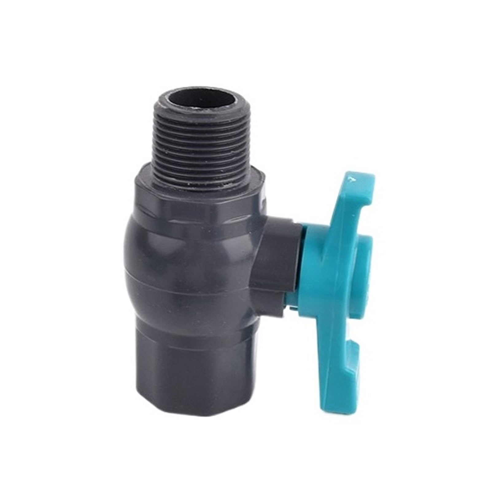 CHATROOM 1 Stücke Grau Weiblich Männlich Gewinde Kugelhahn Garten Bewässerung 1/2 "~ 2" Wasser Regelventil PVC Rohr Gewinde Kugelhahn Aquarium(50mm-1.5 Inch)