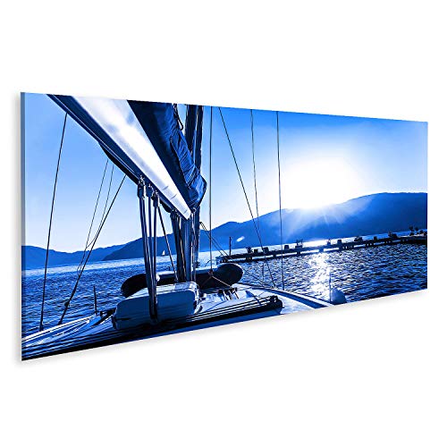 Voilier sur l'eau poster sur toile pour salon de style bord de mer