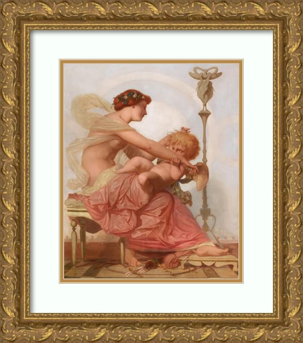 ArtDirect Eugene Froment Delormel 15x18 Gold Ornate Frame and Double Matted Museum Art Print Titled - Cupid and Psyche