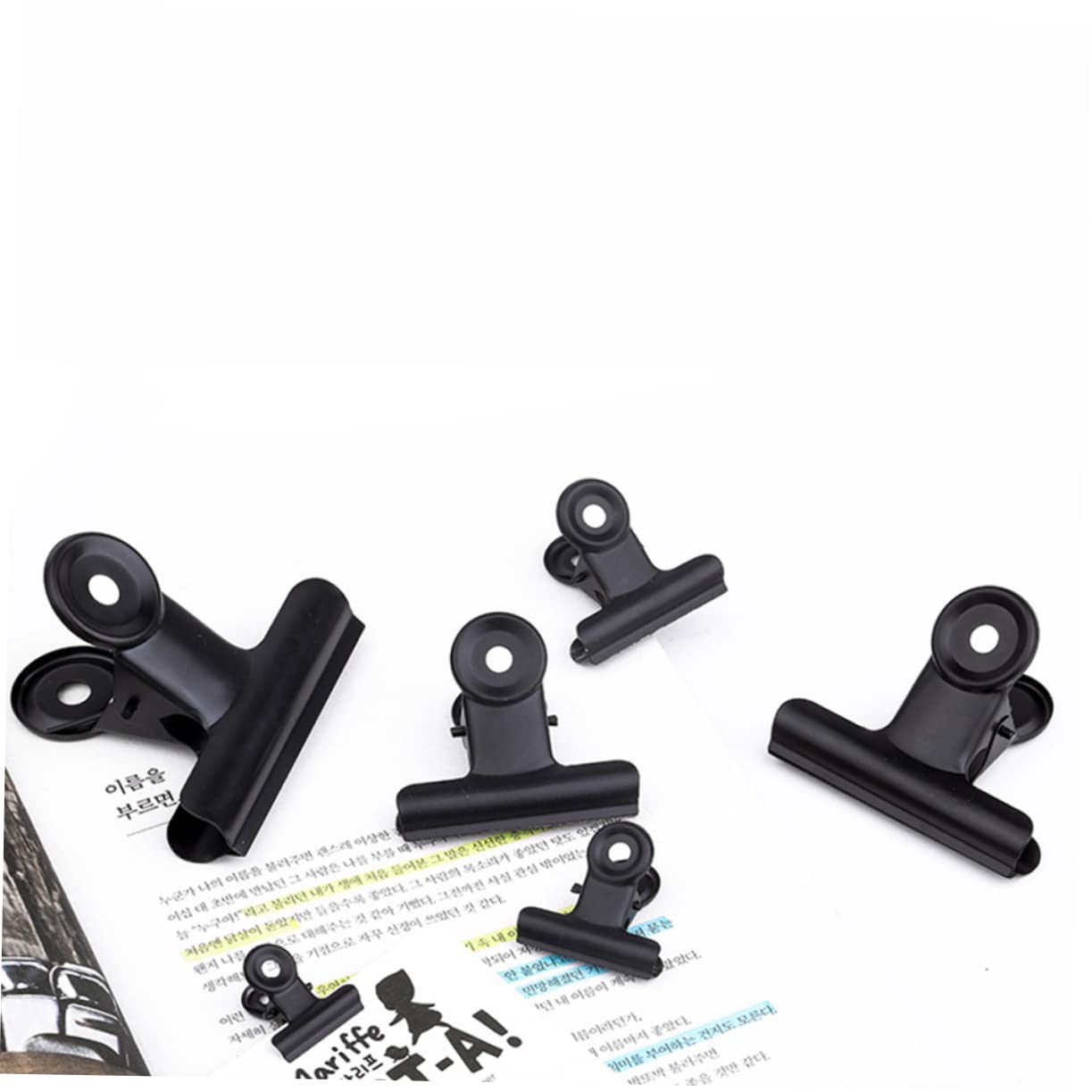 Lot de 2 Pinces à Reliure en Métal Noir de 38 Mm Solides à Ressort pour Le Bureau Le Rangement de Notes La Papeterie 30 Pièces