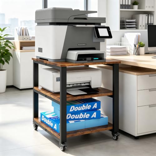 Image of Natwind 3 Tier Laser Printer Stand,20''x20'' Side Table for Printer, Retro