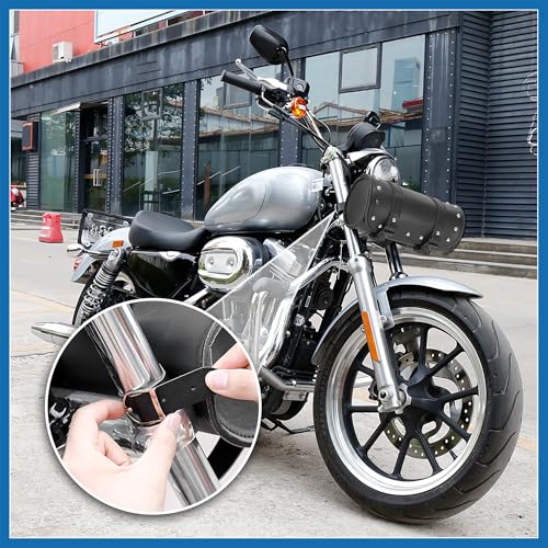 Bolsa para Manubrio de Motocicleta Universal Impermeable Piel Sintética Negra miniatura 3