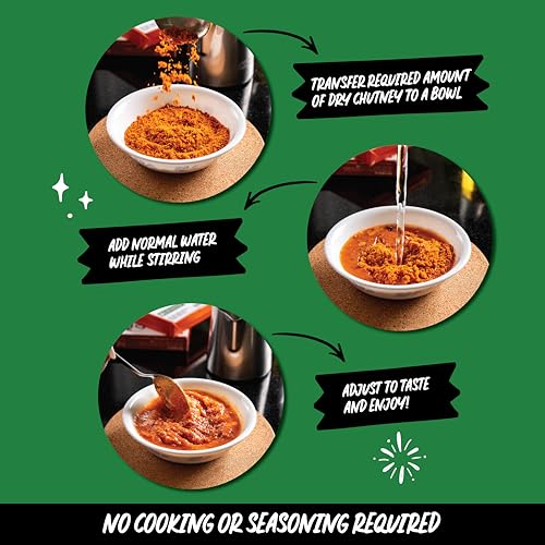 Image of CHUTNEFY|Green Chilli (Mirchi /Pacha Milagai) Chutney|Curated by MasterChef India's Rakesh Raghunathan|100% Natural Ingredients|Pack of 2*75gms (Dry)|Add Water to Make 225ml|4-5 Servings Per Pack