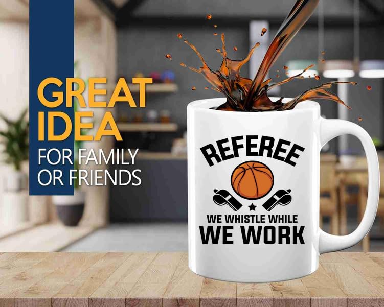 Taza de café para árbitro de baloncesto de 11oz blanca miniatura 2