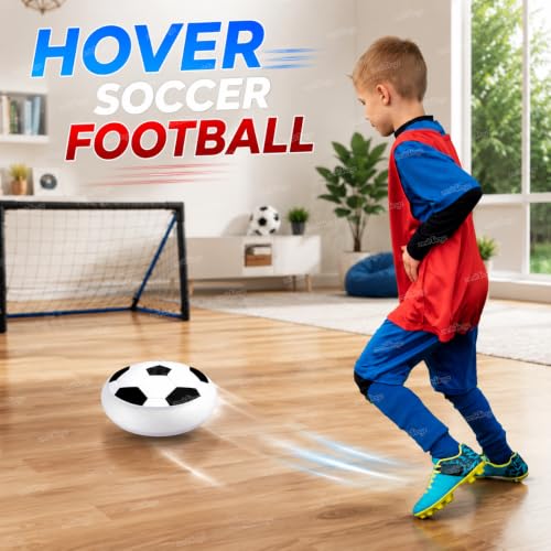 Image of Zest 4 Toyz Hover Soccer Ball for Kids with Colorful LED Lights Air Suspension Indoor Hover Football for Kids Battery Operated Sports Toy Gift for Boys and Girls (White)