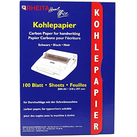 Rheita 8172-100 Kohlepapier in der 100 Blatt Mappe, A4, scharz, ideal für Kopien von Dokumenten, Pauspapier für Zeichnungen,schwarz Cover