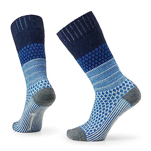 Smartwool Everyday Popcorn Cable Full Cushion Merino Wool Crew Socks For Men and Women, Deep Navy, Medium