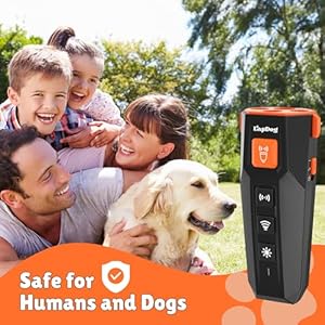 New 2024 Bark Deterrent Device for Dogs, Professional Ultrasonic Tool for Dog Training, Alternative to Bark Collar, 2 Ultrasonic Modes with LED Flashlight, Adjustable & Rechargeable (Travel)