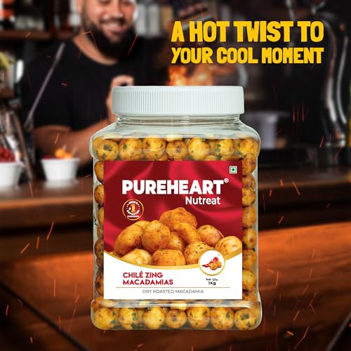 Image of PUREHEART Nutreat Chile Zing Australian Macadamias - Spicy Roasted Macadamia Nuts | Buttery Crunch Snack | 1000g | Gluten-Free & Keto-Friendly