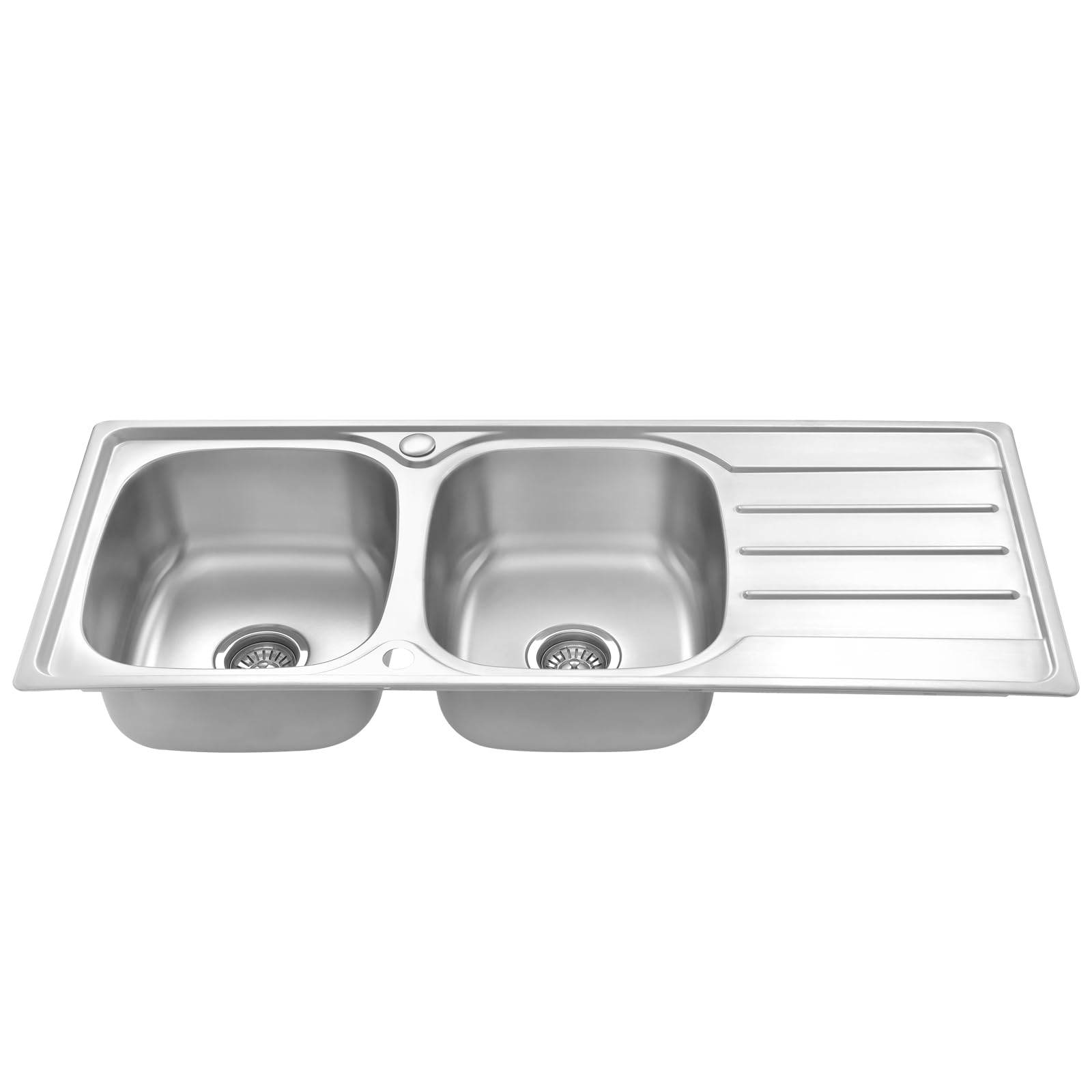 JASSFERRY Lavello da cucina 2 Vasca doppia in Acciaio Inox Spazzolato, scolapiatti reversibile Lavandino, con set di rifiuti