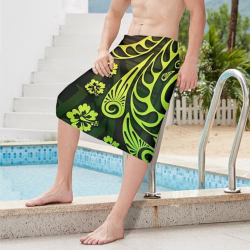 Men Swimsuit Wrap Skirt Polynesian Tribal Samoa Tapa Island Wrap Skirt Lavalava Mens Wrap with Pockets4
