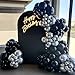 Awenztech 120pcs Black Balloon Arch Kit, 18 12 10 5 inch Black Latex Balloons Different Sizes Balloon Garland for Graduation Halloween Birthday Party Decorations