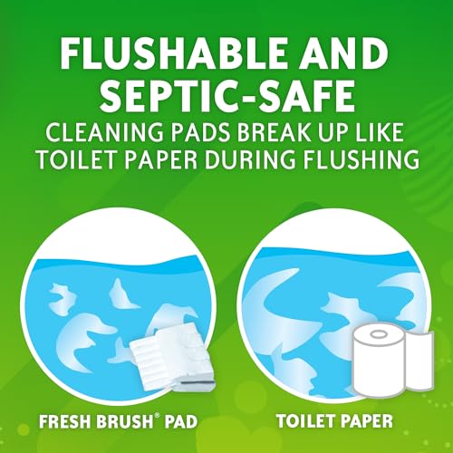 Image of Scrubbing Bubbles Flushable Toilet Wand Refills, Fresh Brush Toilet Cleaner Refill Pads, Cleans Limescale & Fights Odors, Citrus Scent, 10 Count, Pack of 4
