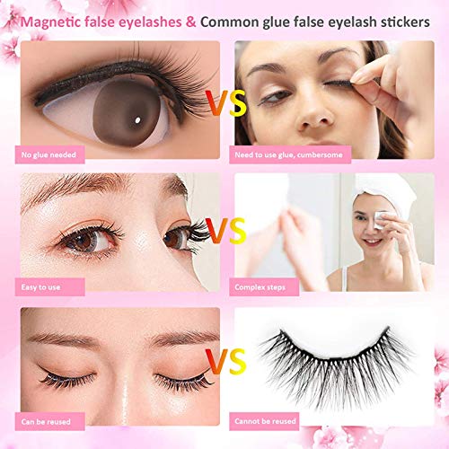 Cílios magnéticos com delineador - Kit de delineador e cílios magnéticos, cílios de vison sintético