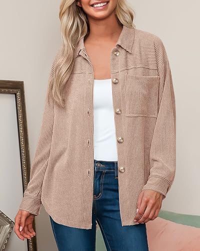Image of PRETTYGARDEN Women's Textured Oversized Button Down Shirts