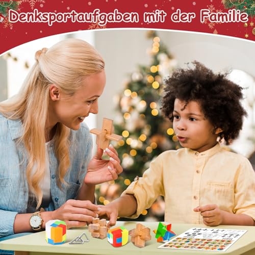 Calendrier de l'Avent 2024 pour adultes et enfants, casse-tête de Noël, calendrier de compte à rebours de 24 jours, fil métallique et jouets en bois pour garçons, filles, adolescents – Image 4