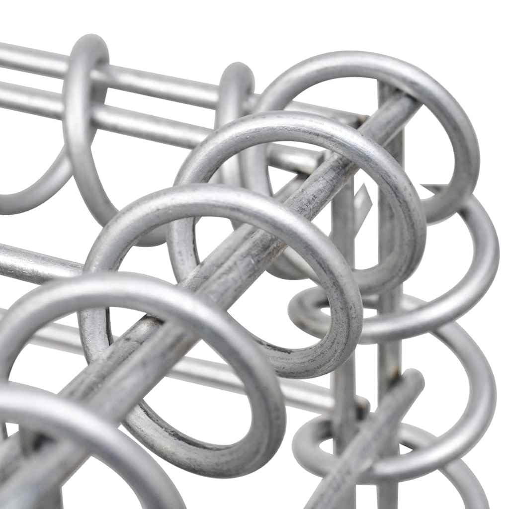 Gabionenwand mit Abdeckung Verzinkter Stahl 300×50×50 cm Zaunfeld Sichtschutz Gartenzaun Metall Trennwand Windschutz für Terrasse Balkon und Vorgarten