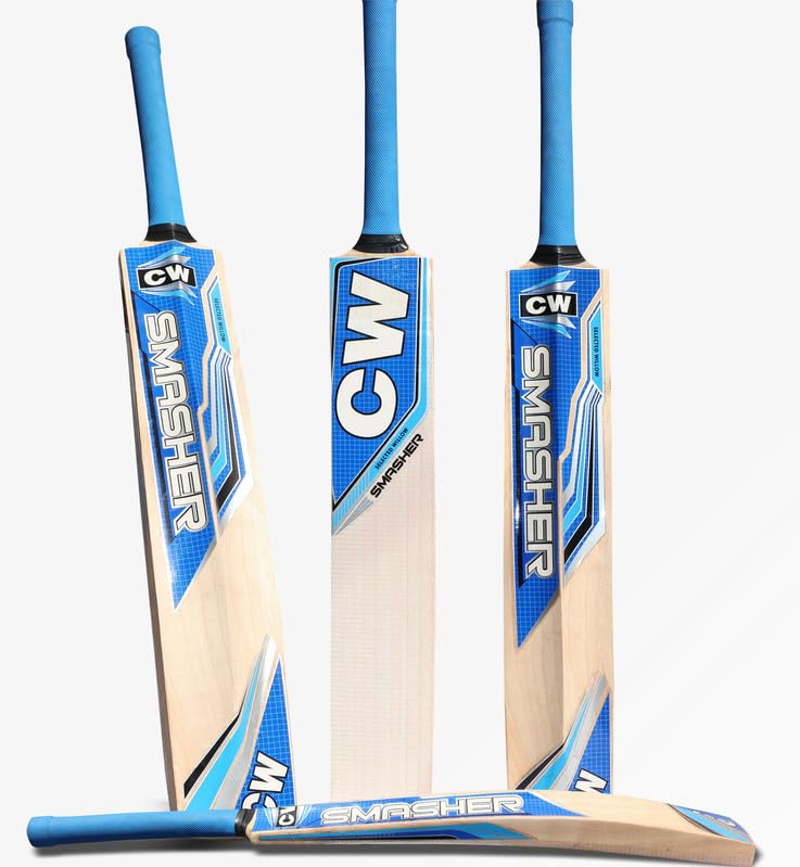 CW Smasher Blue Cricket Bat | Kashmir Willow Leather Ball Bat | Practice & Training (Size 3 for 5-7 YR)-picture-29