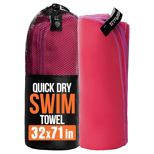 illusion Extra Large Microfibre Swimming Towel (71''L x 32''W)–Compact, Lightweight & Quick Dry Towel-Perfect for Travel, Gym, and Swim Towels Ideal for Post-Workout Showers & After Swimming