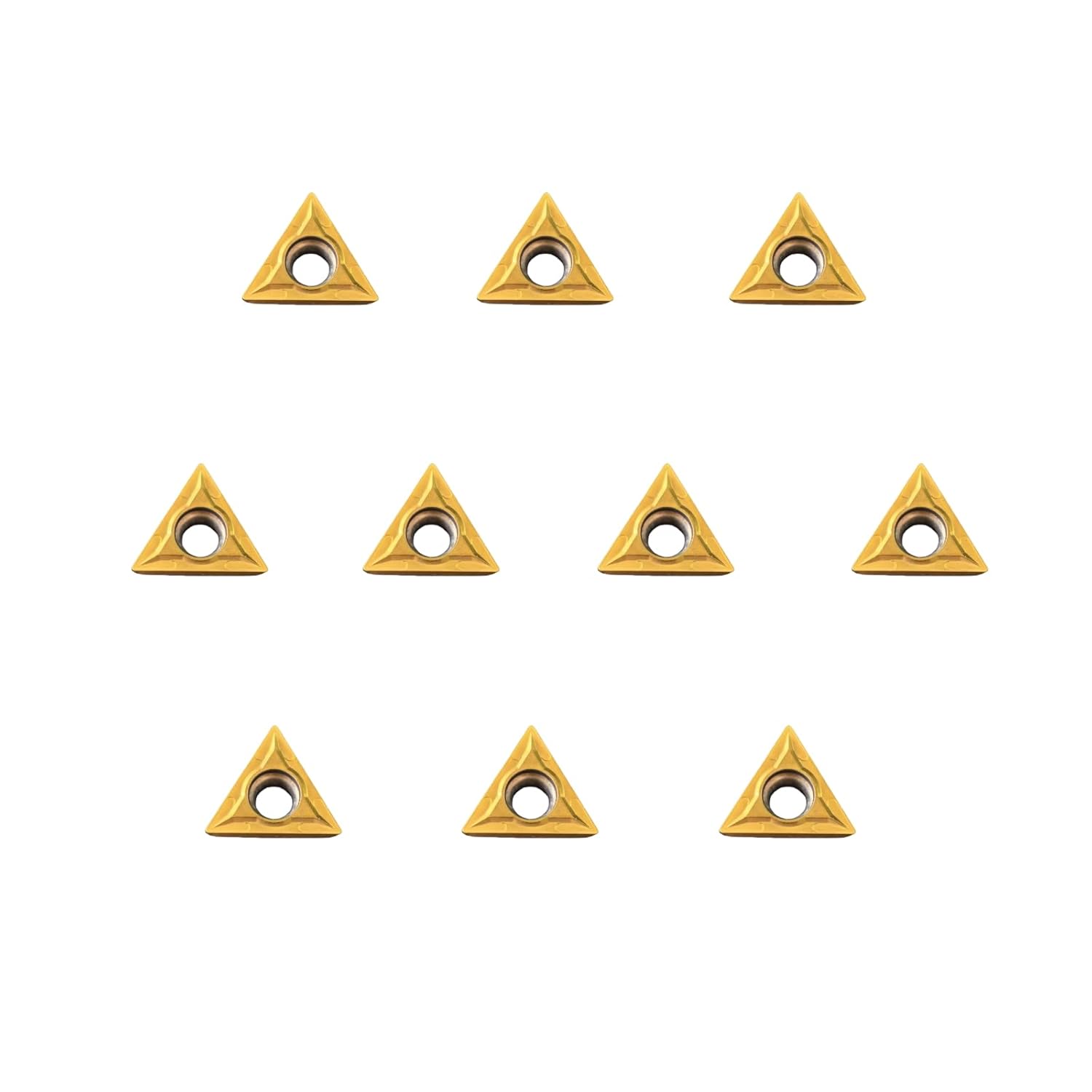 10PCS TCMT110204 Carbide Turning Inserts,TCMT21.51 Insert Tain Coated CNC Lathe Carbide Cutters Inserts, for Lathe Turning Tool Holder Replacement Insert