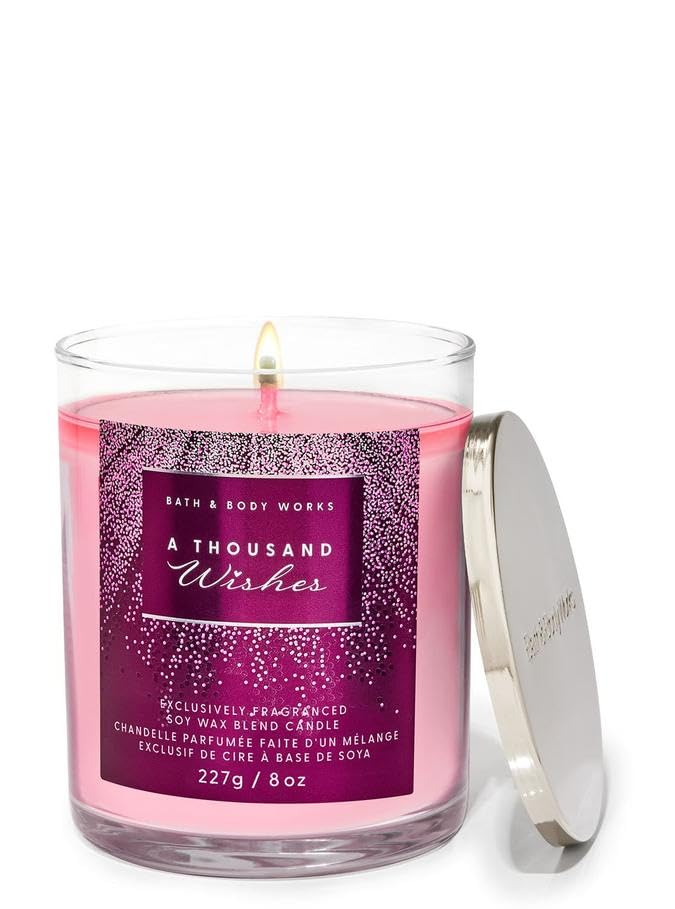 Bath and Body Works A Thousand Wishes Single Wick Candle | 227 g / 8 oz | Single Wick Candle| Woodsy Fragrance-image-37