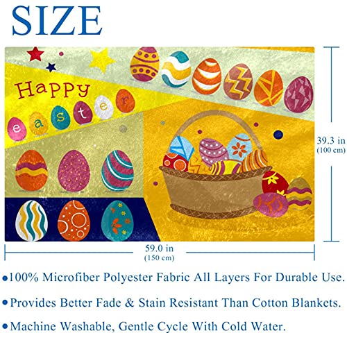 Couverture douce œufs de Pâques 150x100 cm pour lit et canapé - 6