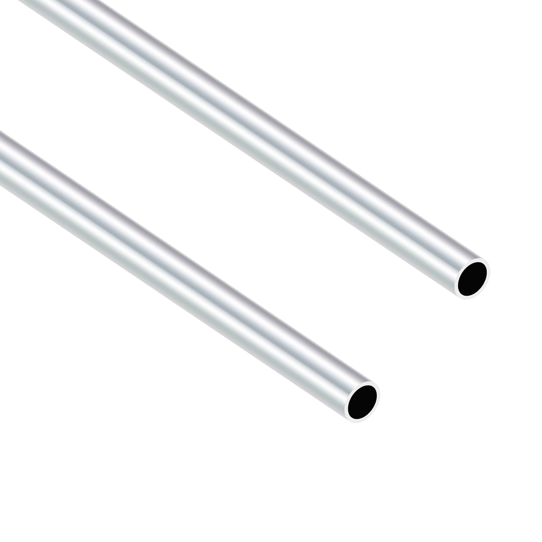 Imeistek Silver 6063 Aluminium Round Tubes, 11Mm Od 9Mm Id 400Mm Length Seamless Aluminium Tubes For Diy Model, Industrial,Decorative (2Pcs)