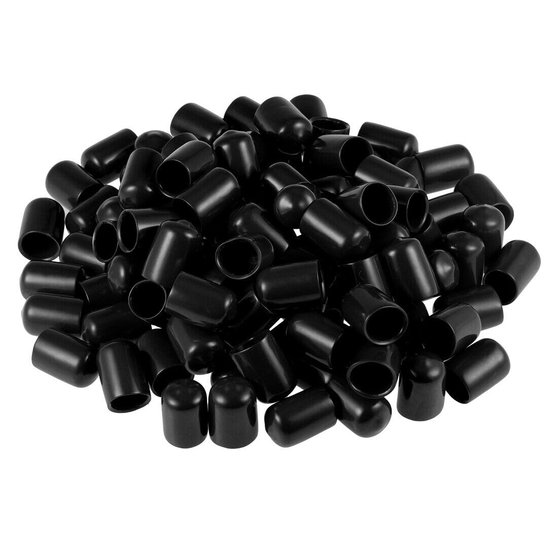 Generic Screw Thread Protector, 12mm ID Round End Cap Cover Black Tube Caps 100pcs